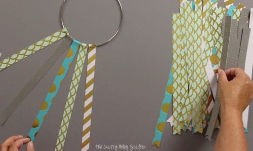 image of creating a hanging paper mobile