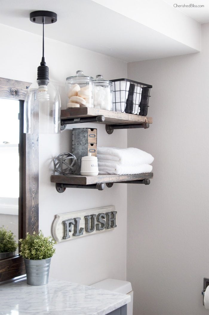 Easy DIY Industrial Pipe Shelves