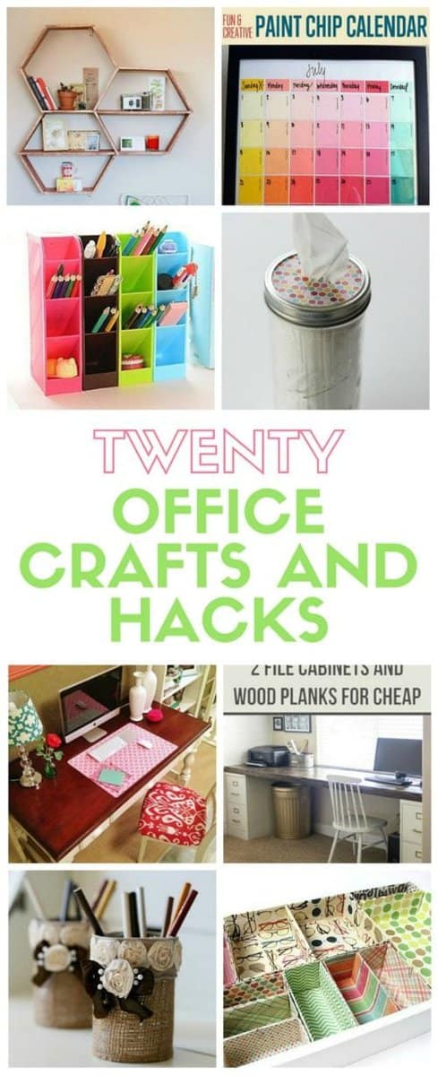 Organize your office space with these DIY office crafts and hacks. These ideas will leave your space functional, organized and a place you’ll love to be!