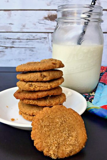 peanut butter cookies with a glass of milk
