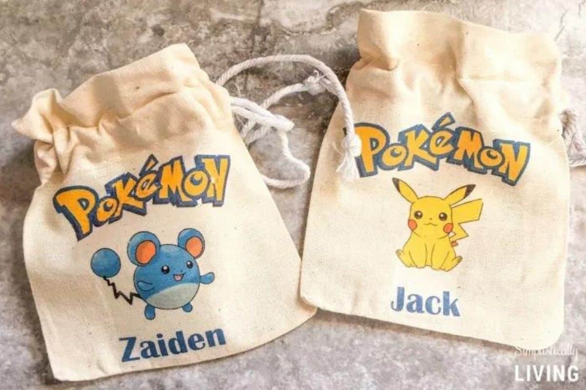 DIY Custom Pokemon Party Favor Bags