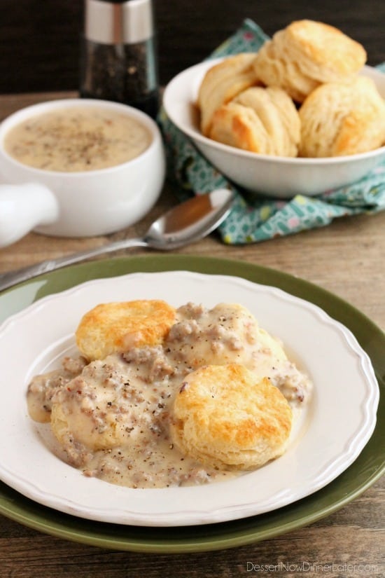 Biscuits and Gravy from Dessert Now Dinner Later