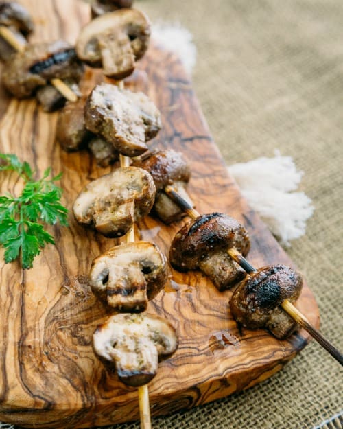 image of Grilled Mushrooms on Skewers