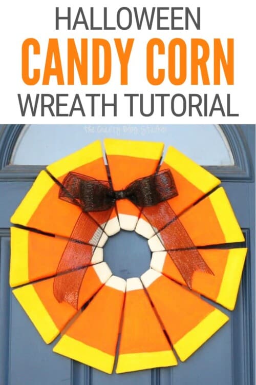 title image for How To Make A Candy Corn Wreath For Halloween, A Step By Step Guide