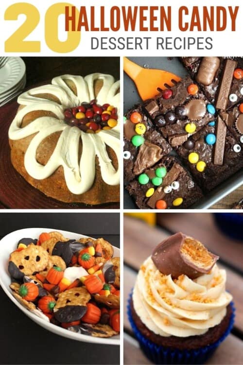 title image for 20 Easy and Delicious Leftover Halloween Candy Dessert Recipes