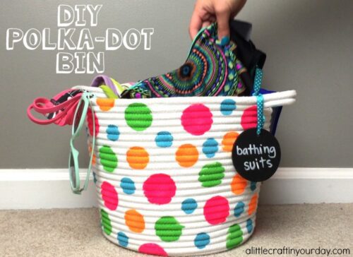 DIY Polka Dot Bin