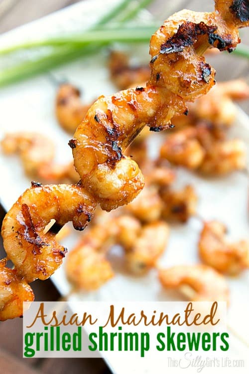 image of Asian Marinated Grilled Shrimp Skewers