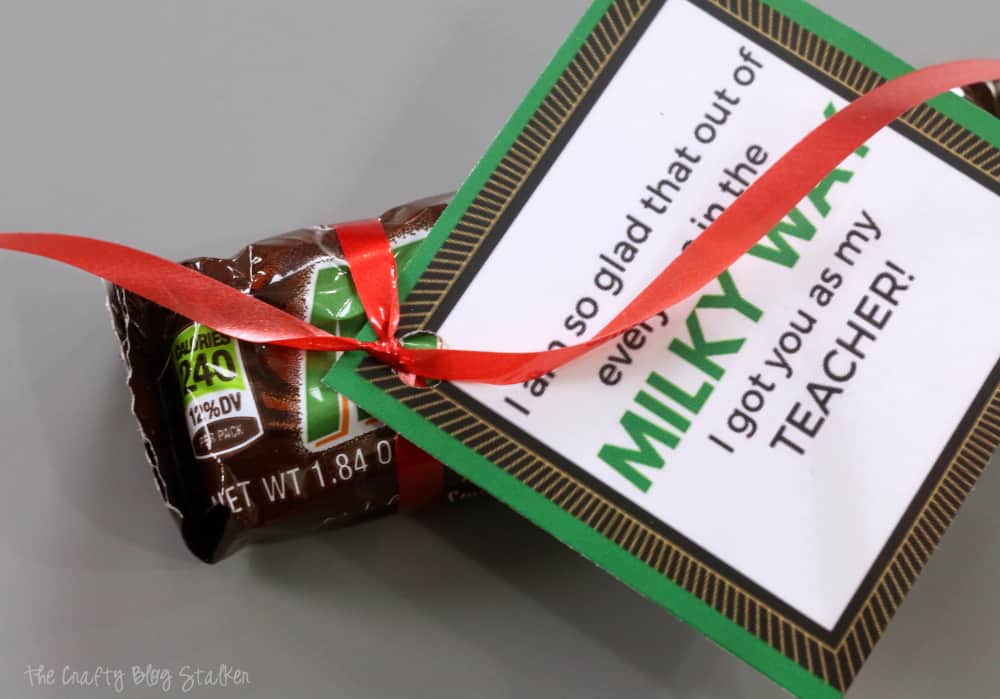 How to Make a Printable Candy Bar Wrapper Teacher Gift Idea, a tutorial featured by top US craft blog, The Crafty Blog Stalker.