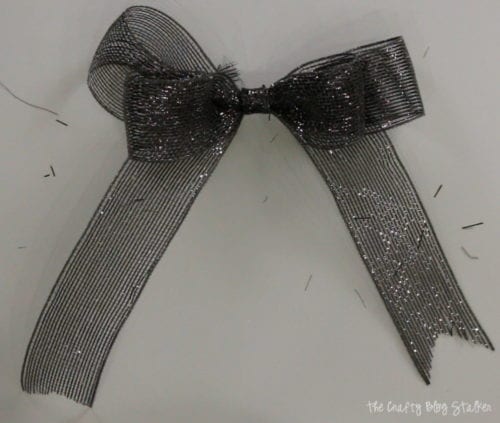a bow made with wire edged ribbon