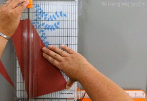 creating the candy corn template with a paper trimmer