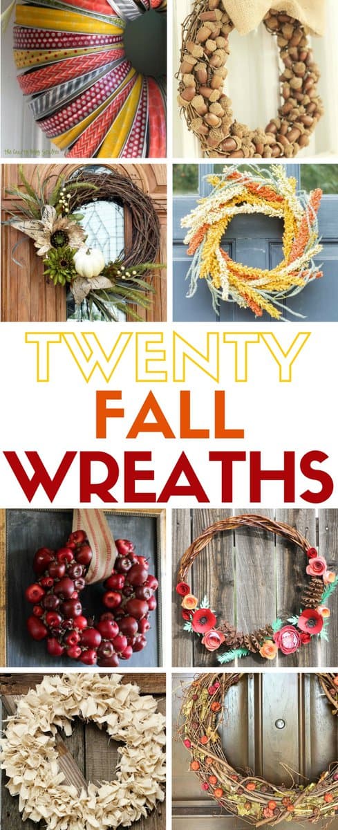 My favorite post from this week's Linky Party is this Easy Fall Wreath ideas. Learn how to make 20 easy fall wreaths. Hang them on your front door or inside for autumn home decor. Simple DIY craft tutorial ideas.