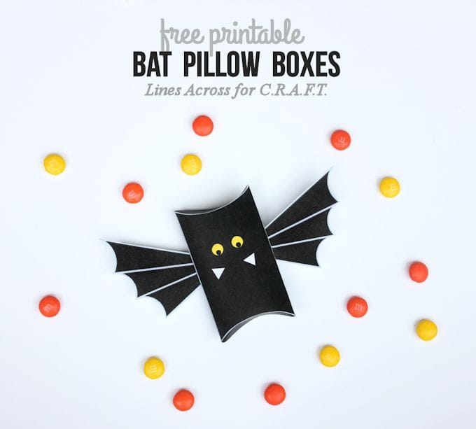 Looking for Halloween Party Ideas? Check out these free printable Bat Pillow Boxes by C.R.A.F.T.!