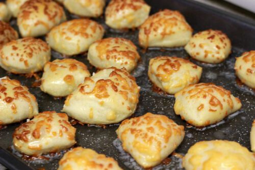 breadstick bites out of the oven