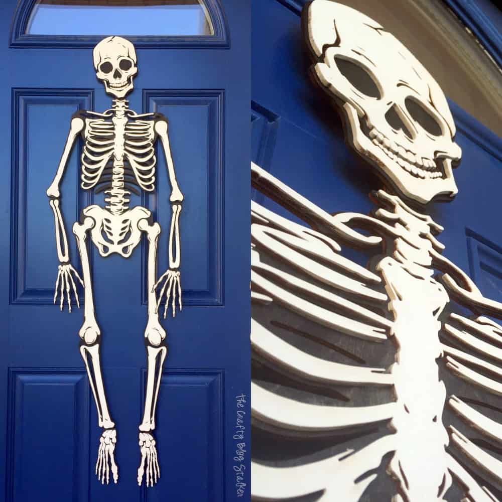 How to make a full skeleton. Perfect to hang on the front door for Halloween! A simple DIY craft tutorial for the Apostrophe S Craft Kit, Mr. Bones.
