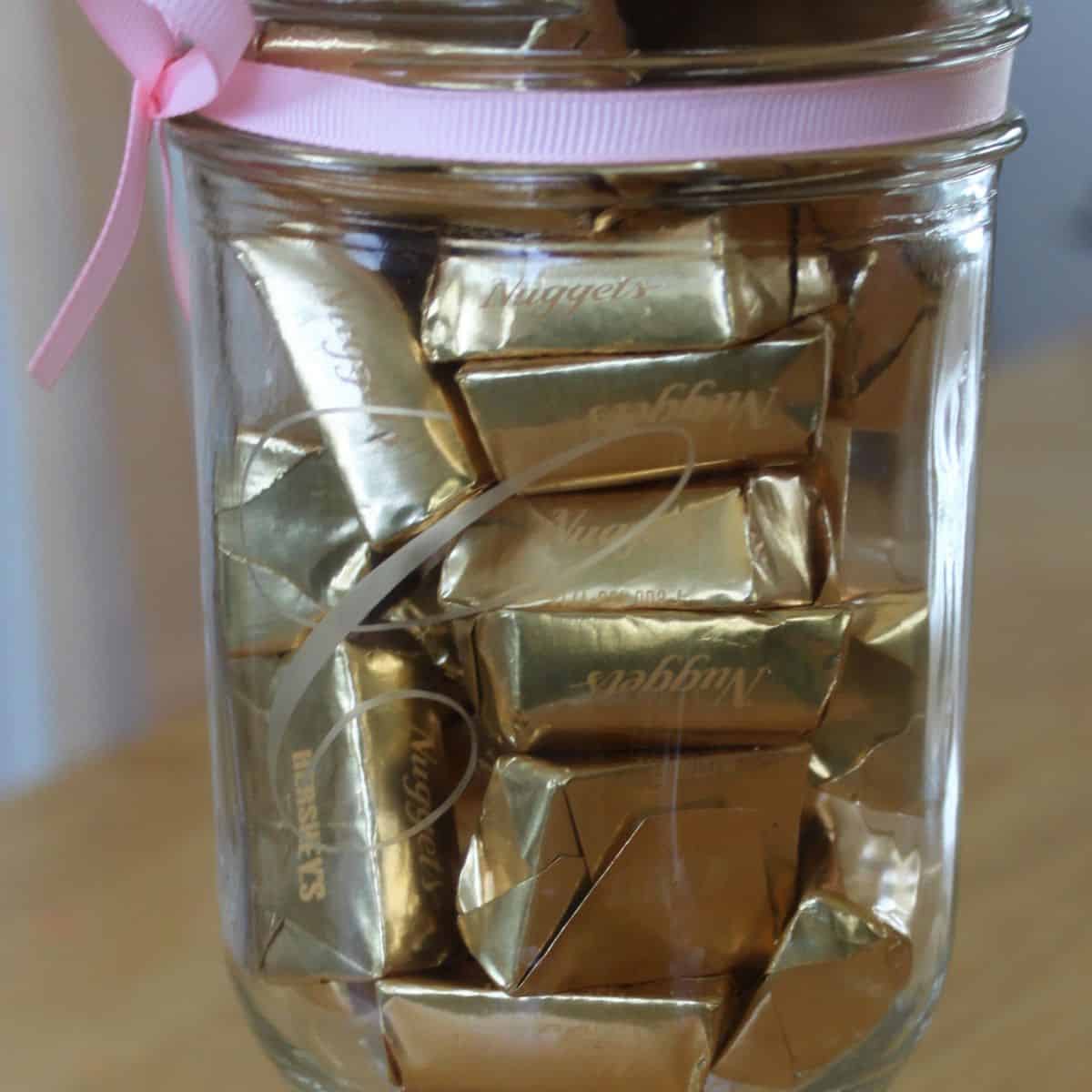 DIY Glass Etched Monogram Candy Jar - The Crafty Blog Stalker