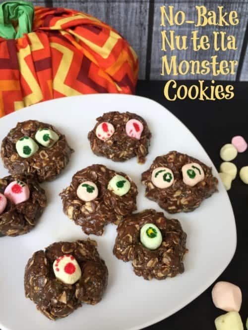 How to Make No-Bake Nutella Monster Cookies Kids Love to Make | Easy DIY Craft Tutorial Idea | Dessert | Halloween Treats | marshmallows
