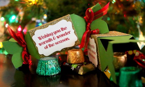How to Make Christmas Candy Box Party Favors, a tutorial featured by top US craft blog, The Crafty Blog Stalker.