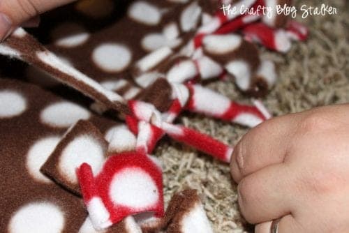 How to Make a Quick and Easy Tied Fleece Blanket, a tutorial featured by top US craft blog, The Crafty Blog Stalker.