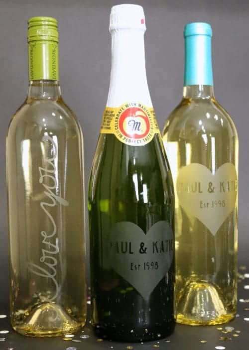 Personalized Etched Glass Wine Bottle