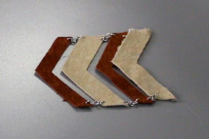 image of the leather chevron pendant