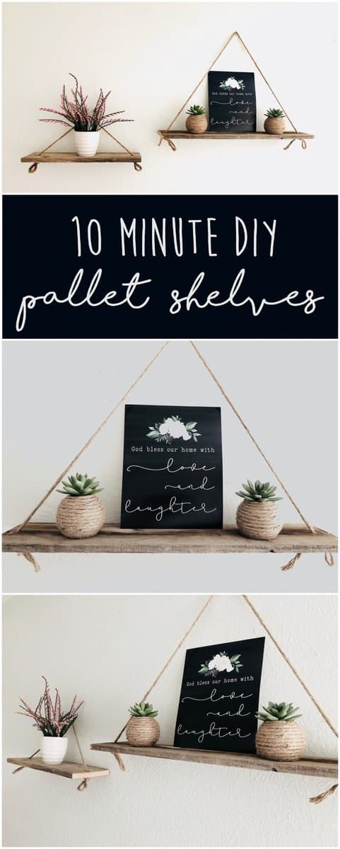 image of 10 Minute DIY Pallet Shelves