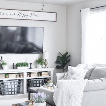 Our home consists of neutral, simple and easy to manage decor this summer! I'd love fo ryou to come take a peek into our Modern Farmhouse Summer Living Room