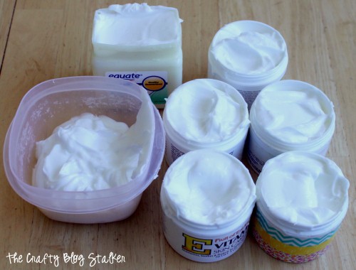 coconut oil lotion separated into jars