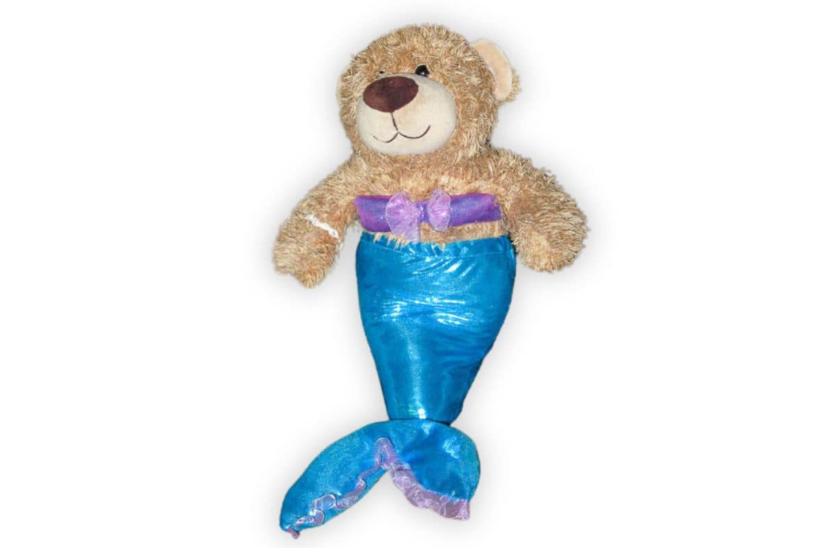 Teddy Bear with a mermaid costume.