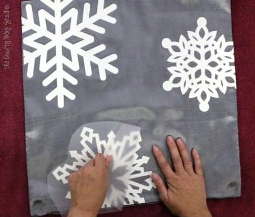 How to Make a Snowflake Pillow Cover, a tutorial featured by top US craft blog, The Crafty Blog Stalker.