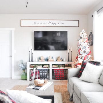 Simple Modern Farmhouse Christmas Living Room Home Tour