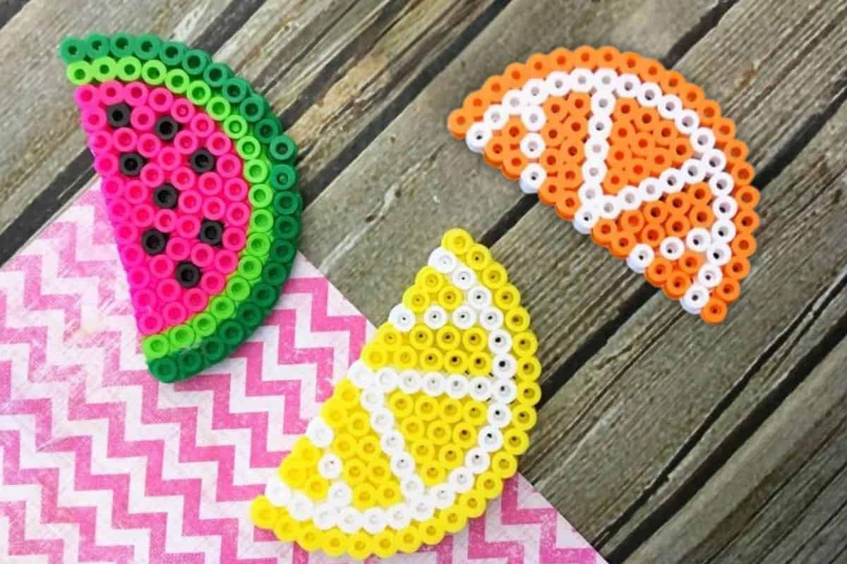 Fruit Perler Bead Magnets.