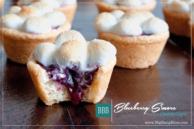 Blueberry S'more Cookie Cups.
