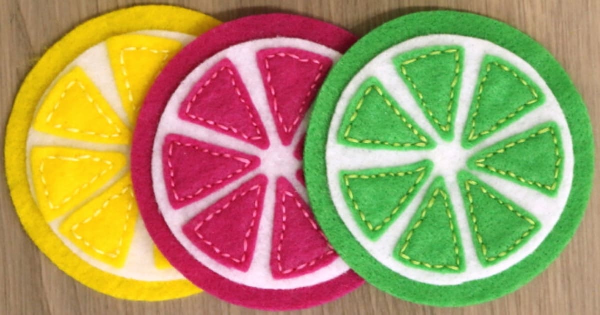 How to Make Felt Citrus Coasters with the Cricut Maker, a Cricut tutorial featured by top US craft blog, The Crafty Blog Stalker.