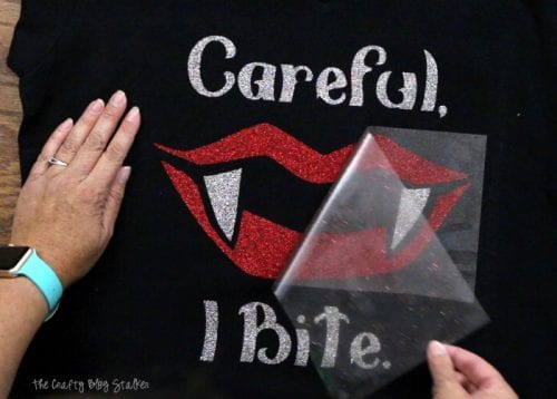 How to Make a Vampire Shirt with Cricut and Glitter Iron-on , a tutorial featured by top US craft blog, The Crafty Blog Stalker.