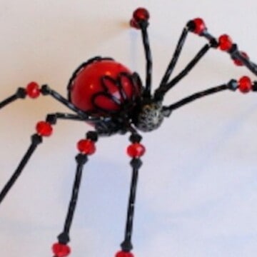 Black and red beaded spider.