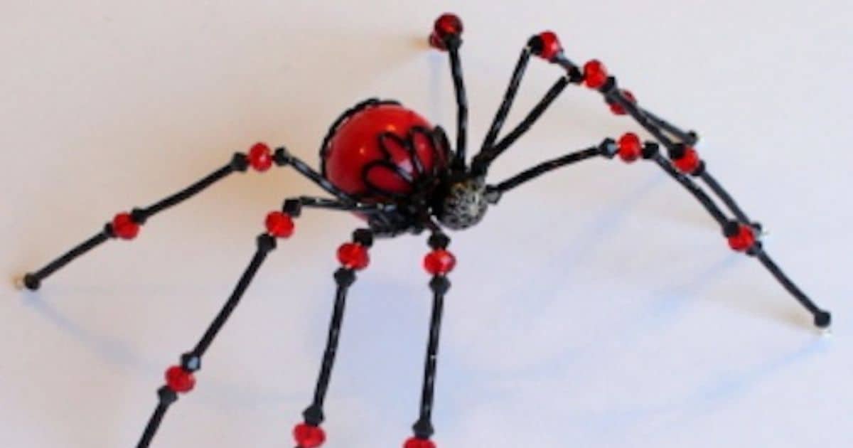 Black and red beaded spider.