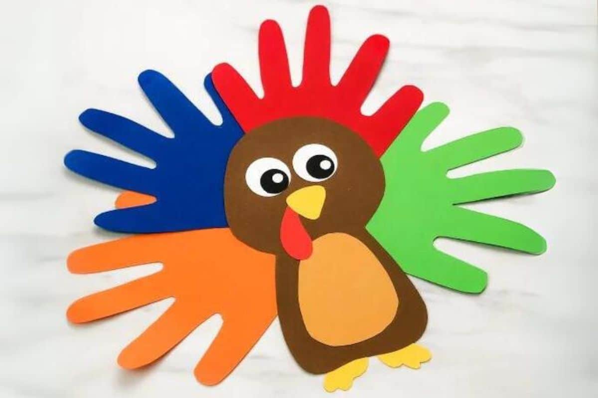 Cute Turkey Handprint Craft.