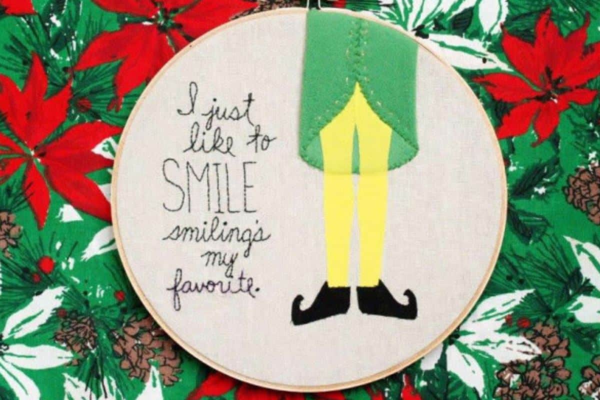 Smiling's My Favorite - Embroidery Hoop Art