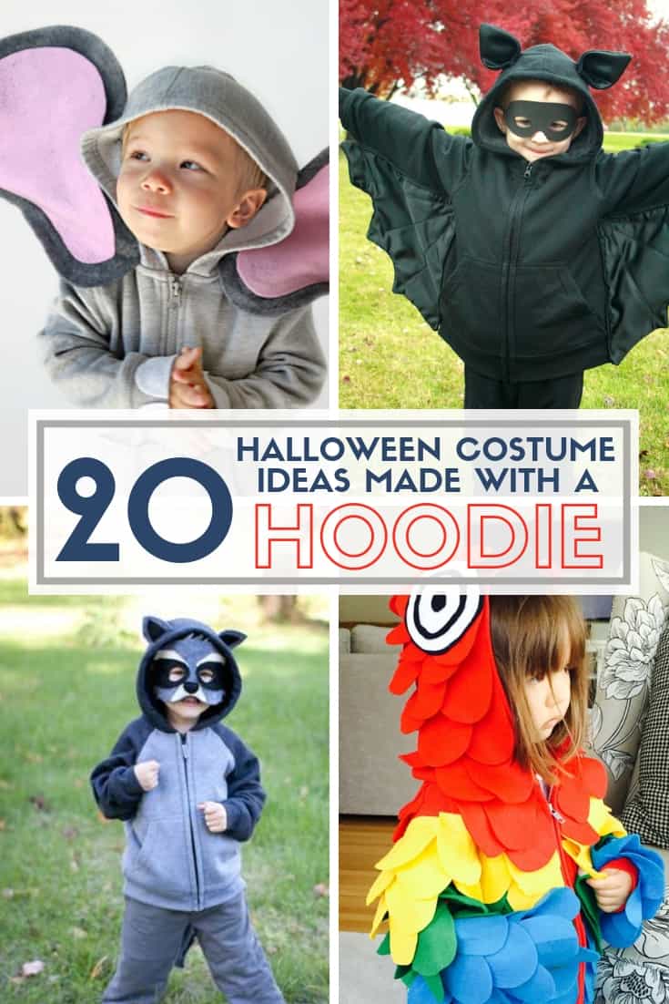 20 Halloween Costume Ideas for Kids made with a Hoodie