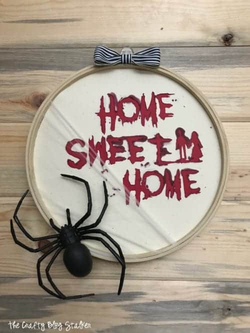 How to Make a Scary Home Sweet Home Halloween Decoration, a tutorial featured by top US craft blog, The Crafty Blog Stalker