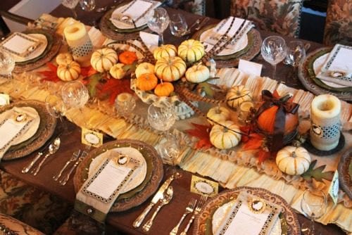 Corn Husk and Burlap Table