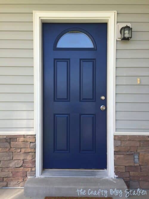 a beautiful calm blue front door