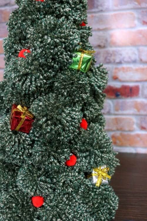 How to Make a Pom Pom Tree for Holiday Decor, a tutorial featured by top US craft blog, The Crafty Blog Stalker: decorated pom pom tree