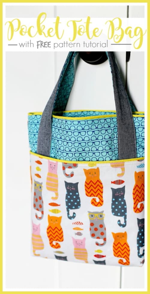 Pocket Tote Library Bag