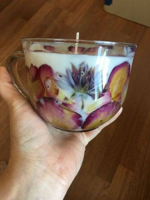 Pressed Flower Candle