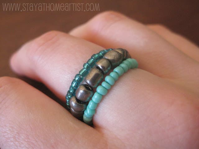 Stretchy Stackable Seed Bead Rings.