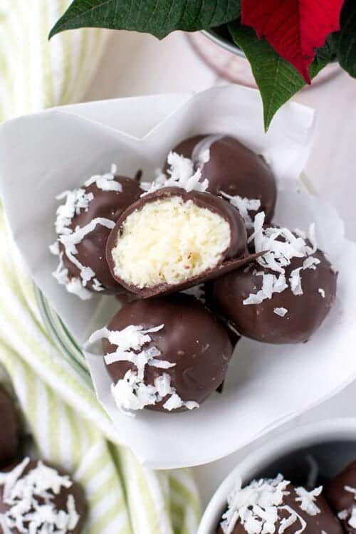 dark chocolate coconut truffles 
