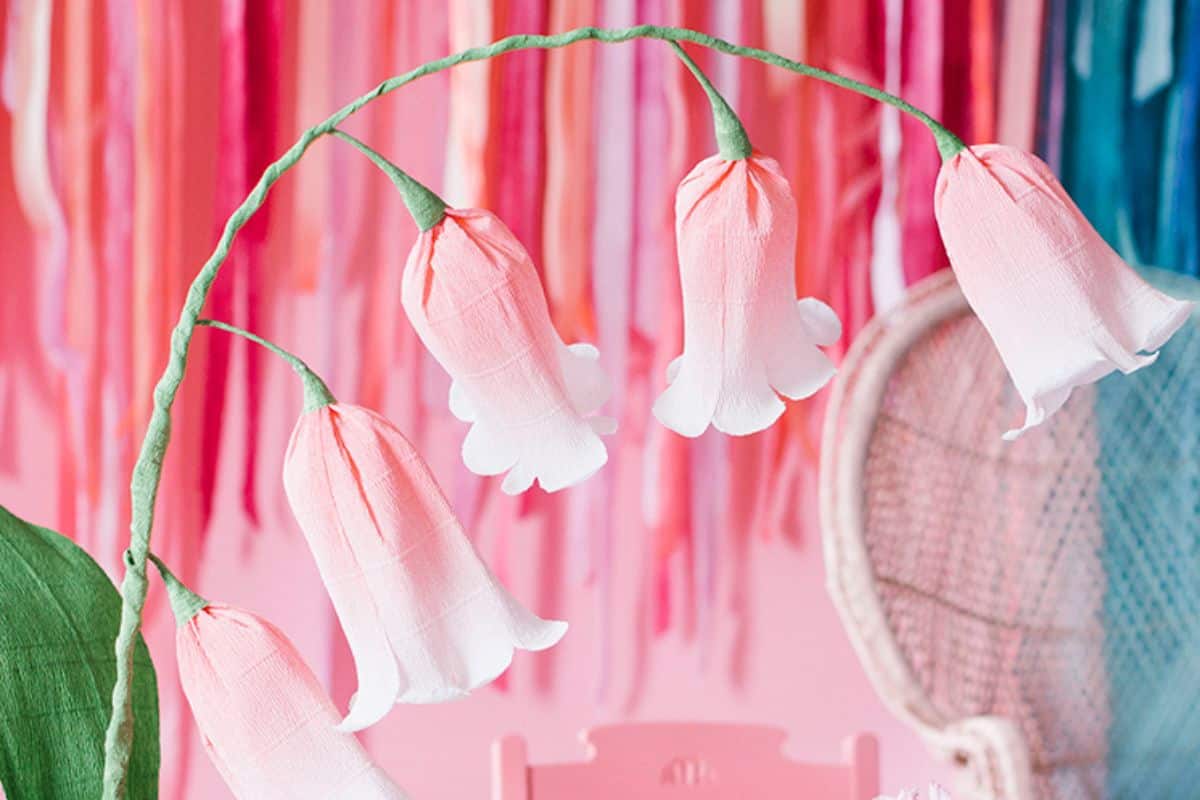 Pink Paper Flower Bells.