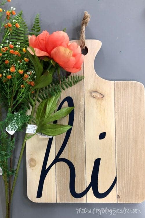 How to Make a Modern Front Door Decor Door Hanger, a Cricut tutorial featured by top US craft blog, The Crafty Blog Stalker.