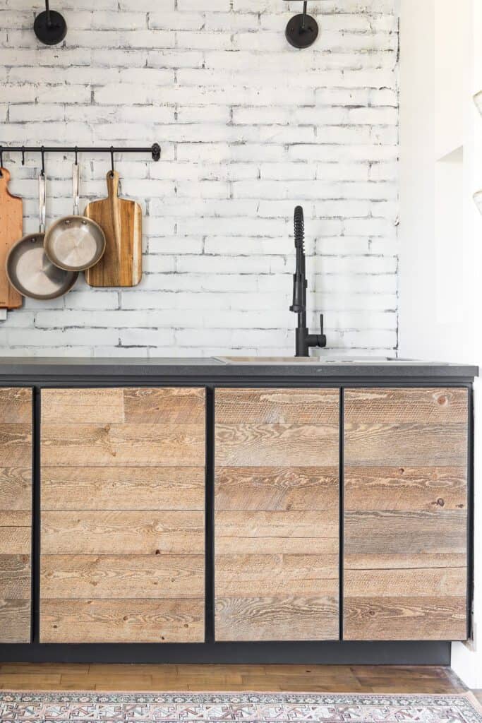 Inspired by a coffee shop you can build your own Rustic Industrial Cabinet Doors with this tutorial for custom made doors you can't buy in a store!
